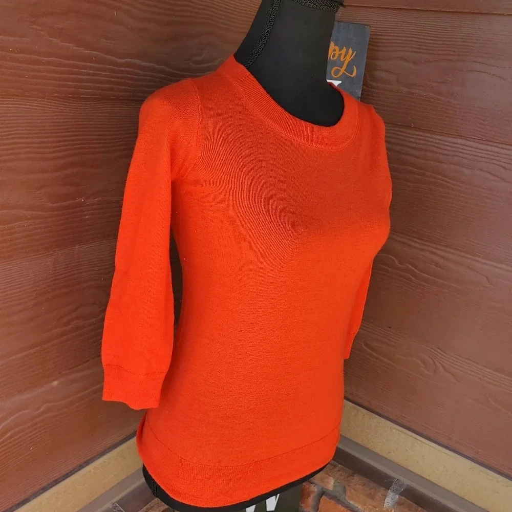 J.CREW Three-quarter Sleeve Everyday Merino Wool Crewneck Sweater Sz XS